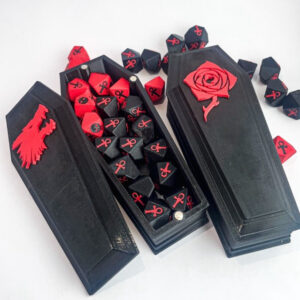 Kit de dados com porta-dados por clã – Vampire: The Masquerade