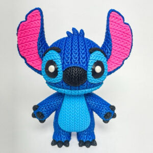 Boneco decorativo do Stitch com efeito de crochê - Lilo & Stitch