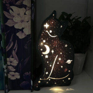 Luminária decorativa de gato - abajur e decoração com iluminação LED