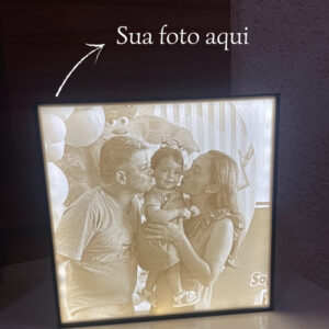 Quadro LED personalizado com sua foto - 22x17x5cm