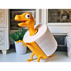 Suporte para rolo de papel higiênico em formato de dinossauro T-Rex
