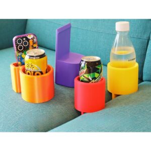 Porta copos e descanso para sofá - guarda controle remoto, celular, copos e latas