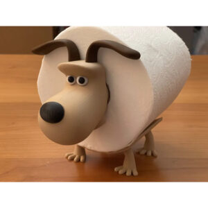 Suporte de papel higiênico em formato de cachorro