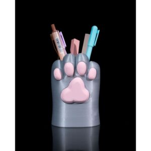 Porta-canetas de patinha de gato - organizador de mesa de escritório