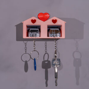 Porta-chaves e chaveiro de garagem e carro com click - decoração para casa